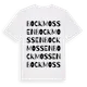White t-shirt med Bockmossen ordlek t-shirt