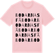 Pink Cotton t-shirt med Bodarnas fäbodar ordlek t-shirt