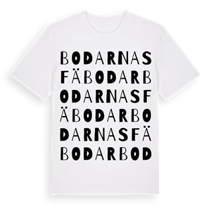 Bodarnas fäbodar ordlek t-shirt – ekologisk bomull t-shirt från Pinshirt