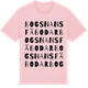 Pink Cotton t-shirt med Bogsnans fäbodar ordlek t-shirt