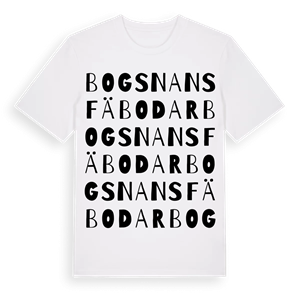 Bogsnans fäbodar ordlek t-shirt – ekologisk bomull t-shirt från Pinshirt