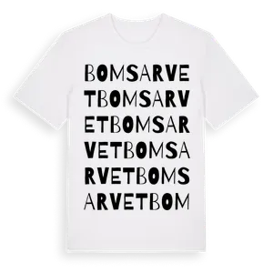 Bomsarvet ordlek t-shirt – ekologisk bomull t-shirt från Pinshirt