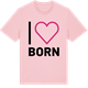 Pink Cotton t-shirt med Jag älskar Born t-shirt stort tryck