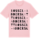 Pink Cotton t-shirt med Bossel-Anderskitt ordlek t-shirt