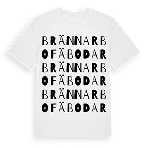 Brännarbo fäbodar ordlek t-shirt – ekologisk bomull t-shirt från Pinshirt