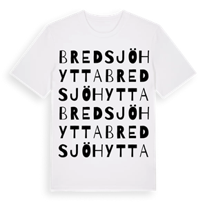 Bredsjö hytta ordlek t-shirt – ekologisk bomull t-shirt från Pinshirt