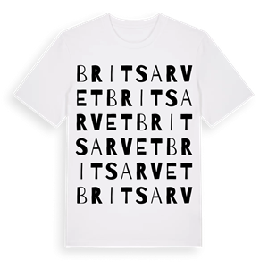 Britsarvet ordlek t-shirt – ekologisk bomull t-shirt från Pinshirt