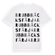 White t-shirt med Brunnbäcks färja ordlek t-shirt