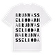 White t-shirt med Brunvasselbodarna ordlek t-shirt