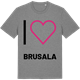 Mid Heather Gray t-shirt med Jag älskar Brusala t-shirt stort tryck