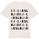 Vintage White t-shirt med Bu-Larskojan ordlek t-shirt