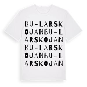 Bu-Larskojan ordlek t-shirt – ekologisk bomull t-shirt från Pinshirt