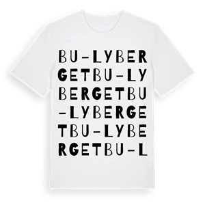 Bu-Lyberget ordlek t-shirt – ekologisk bomull t-shirt från Pinshirt