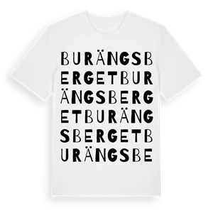 Burängsberget ordlek t-shirt – ekologisk bomull t-shirt från Pinshirt