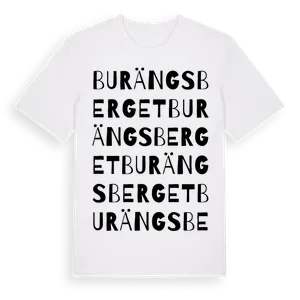 Burängsberget ordlek t-shirt – ekologisk bomull t-shirt från Pinshirt