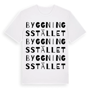 Byggningsstället ordlek t-shirt – ekologisk bomull t-shirt från Pinshirt