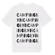 White t-shirt med Campingbyn ordlek t-shirt