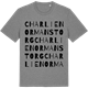 Mid Heather Gray t-shirt med Charlie Normans torg ordlek t-shirt