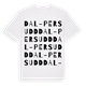 White t-shirt med Dal-Pers udd ordlek t-shirt