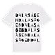White t-shirt med Dalasågen ordlek t-shirt