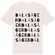 Vintage White t-shirt med Dalasågen ordlek t-shirt