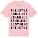 Pink Cotton t-shirt med Dalastugan ordlek t-shirt
