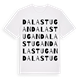 White t-shirt med Dalastugan ordlek t-shirt