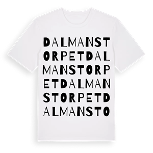 Dalmanstorpet ordlek t-shirt – ekologisk bomull t-shirt från Pinshirt