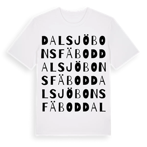 Dalsjöbons fäbod ordlek t-shirt – ekologisk bomull t-shirt från Pinshirt