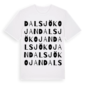 Dalsjökojan ordlek t-shirt – ekologisk bomull t-shirt från Pinshirt