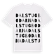 White t-shirt med Dalstugbodarna ordlek t-shirt