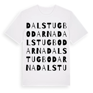 Dalstugbodarna ordlek t-shirt – ekologisk bomull t-shirt från Pinshirt