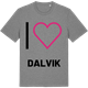 Mid Heather Gray t-shirt med Jag älskar Dalvik t-shirt stort tryck