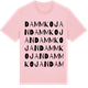Pink Cotton t-shirt med Dammkojan ordlek t-shirt