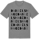 Mid Heather Gray t-shirt med Daniels hage ordlek t-shirt