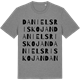Mid Heather Gray t-shirt med Danielsriskojan ordlek t-shirt