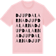 Pink Cotton t-shirt med Djupdalarna ordlek t-shirt