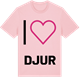 Pink Cotton t-shirt med Jag älskar Djur t-shirt stort tryck