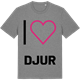Mid Heather Gray t-shirt med Jag älskar Djur t-shirt stort tryck