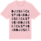 Pink Cotton t-shirt med Djusbäckstugan ordlek t-shirt