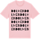 Pink Cotton t-shirt med Dolmen ordlek t-shirt