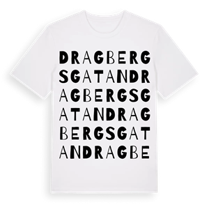 Dragbergsgatan ordlek t-shirt – ekologisk bomull t-shirt från Pinshirt