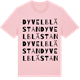 Pink Cotton t-shirt med Dyvelblästan ordlek t-shirt