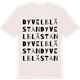 Vintage White t-shirt med Dyvelblästan ordlek t-shirt