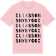 Pink Cotton t-shirt med Eliassons nybygge ordlek t-shirt