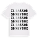 White t-shirt med Eliassons nybygge ordlek t-shirt