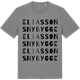 Mid Heather Gray t-shirt med Eliassons nybygge ordlek t-shirt