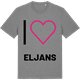 Mid Heather Gray t-shirt med Jag älskar Eljans t-shirt stort tryck