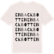 Vintage White t-shirt med Enback botten ordlek t-shirt