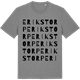 Mid Heather Gray t-shirt med Erikstorp ordlek t-shirt